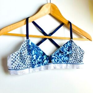 Victoria secret large blue and silver soft cotton bra brand new with tags gift